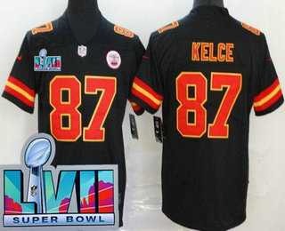 Men's Kansas City Chiefs #87 Travis Kelce Limited Black Super Bowl LVII Vapor Jersey,We sell and wholesale Men's Kansas City Chiefs #87 Travis Kelce Limited Black Super Bowl LVII Vapor Jersey on line form chian!